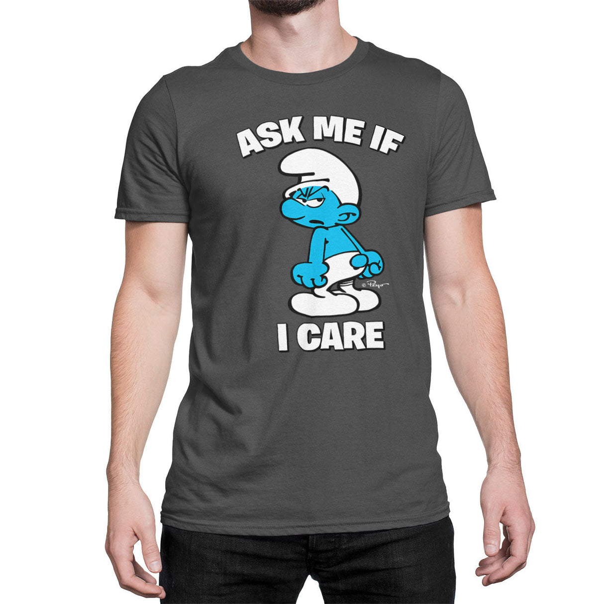Smurfs - The Smurfs - Ask Me If I Care Mens T-Shirt