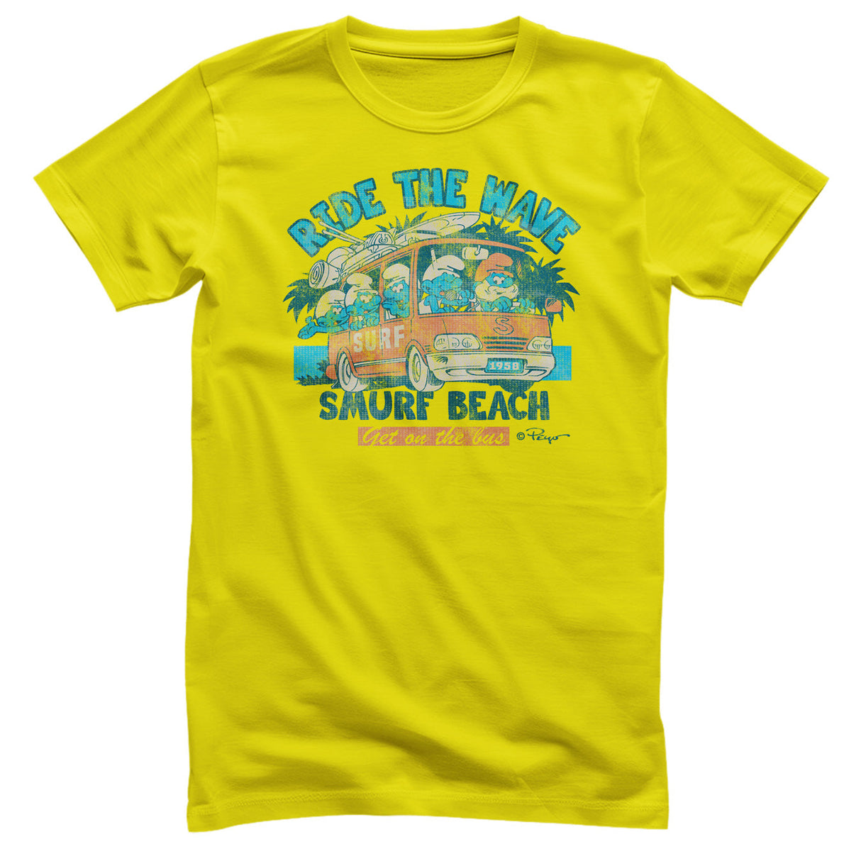 Smurfs - Ride The Wave - Smurf Beach Mens T-Shirt