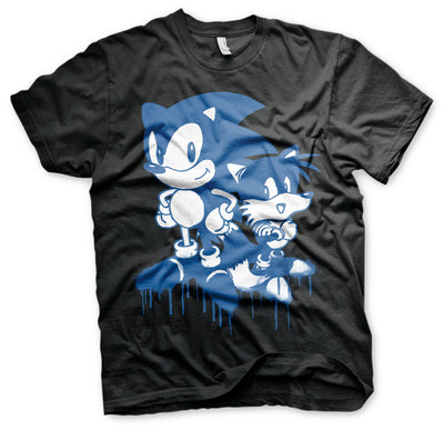 Sonic The Hedgehog - Sonic and Tails Sprayed Mens T-Shirt