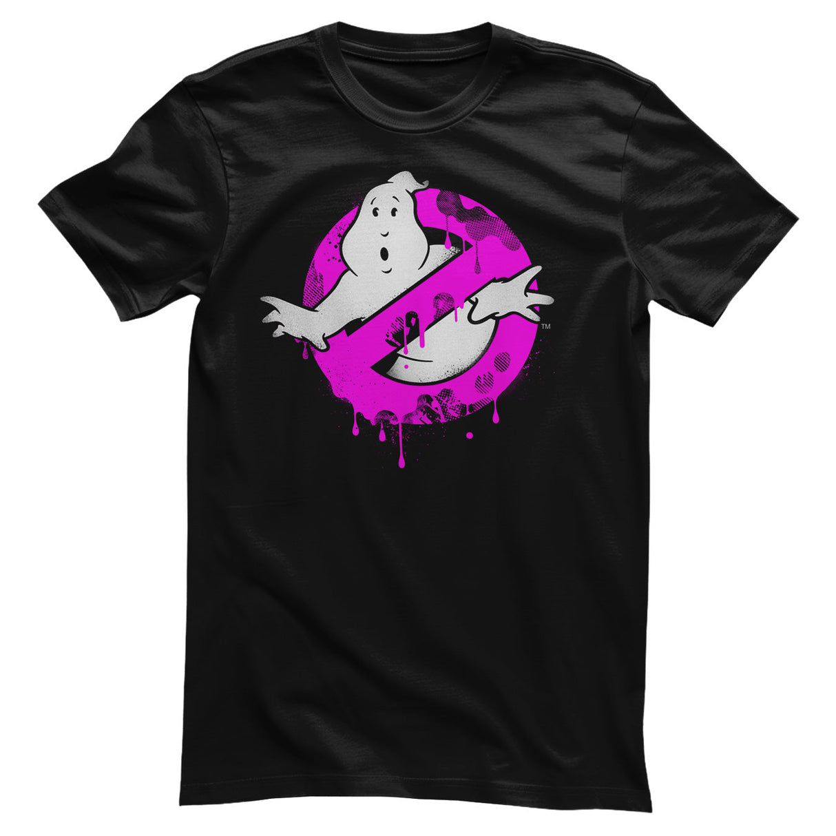 Ghostbusters - Pink Drip Logo Mens T-Shirt