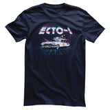 Ghostbusters - ECTO-1 80's Neon Grid Mens T-Shirt