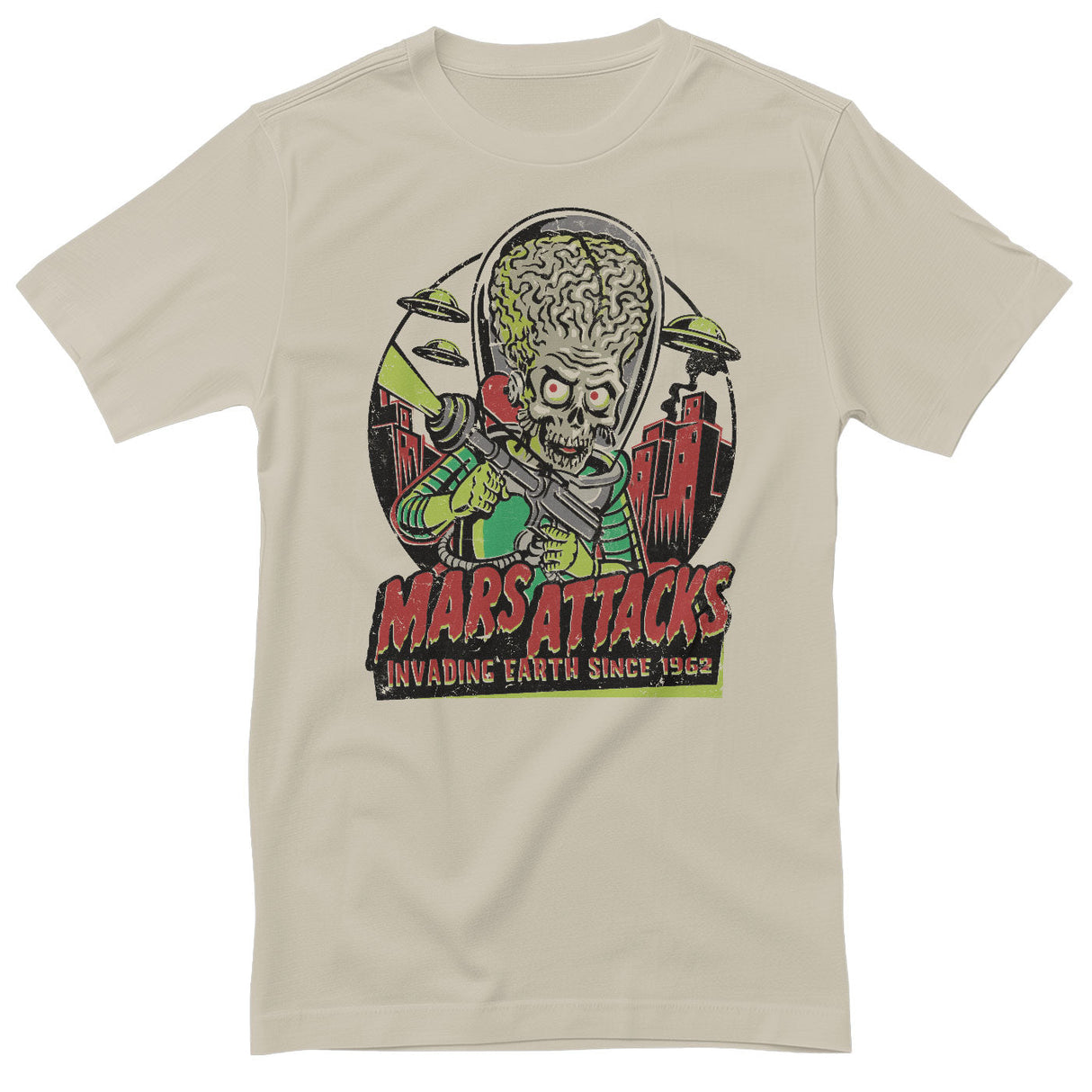 Mars Attacks - Invading Earth Since 1962 T-Shirt showcasing - Invading Earth Since 1962 design