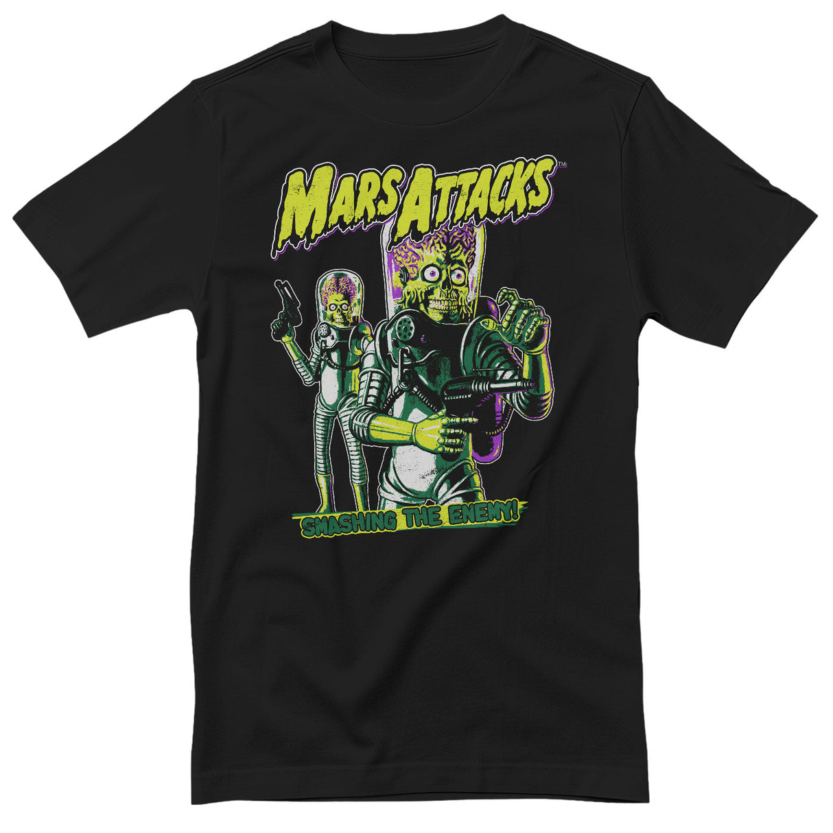 Mars Attacks - Smashing The Enemy T-Shirt showcasing - Smashing The Enemy design