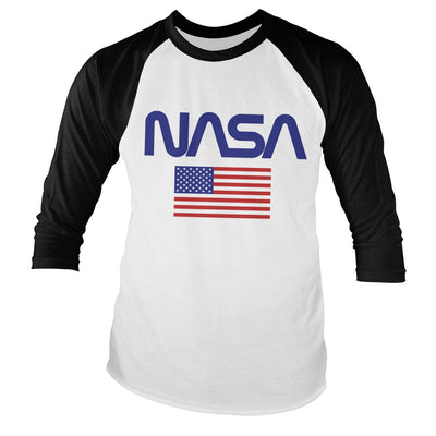 NASA - Old Glory Baseball Long Sleeve T-Shirt