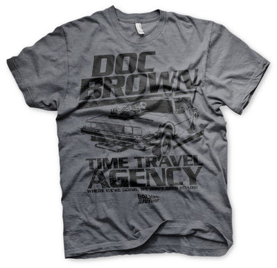 Back To The Future - Doc Brown Time Travel Agency Mens T-Shirt