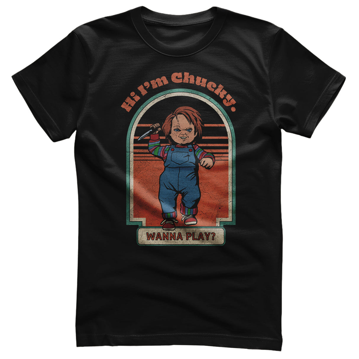 Chucky - Wanna Play? Distressed Mens T-Shirt