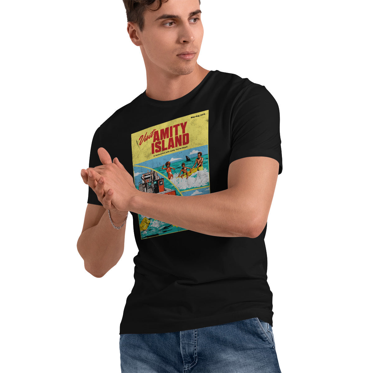 JAWS - Visit Amity Island Retro Mens T-Shirt