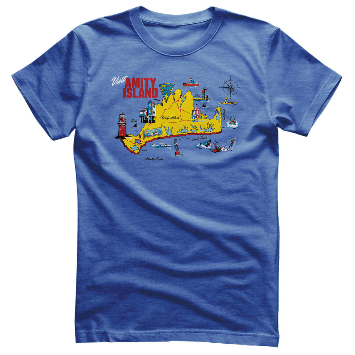 JAWS - Amity Island Map Mens T-Shirt