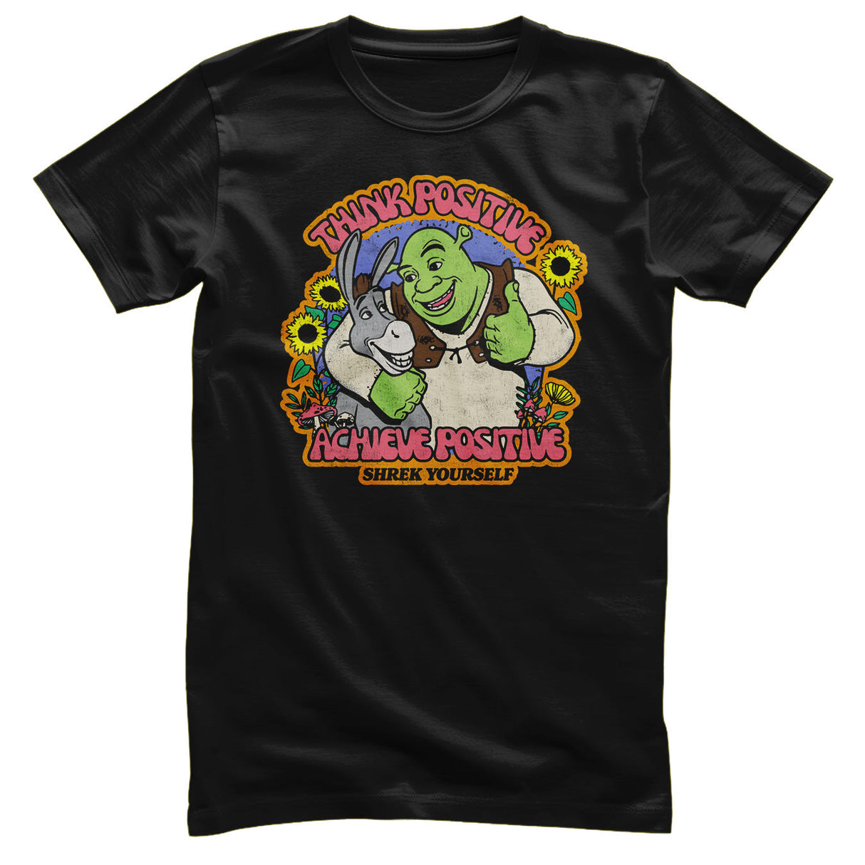 Shrek - Think Positive - Achieve Positive Mens T-Shirt