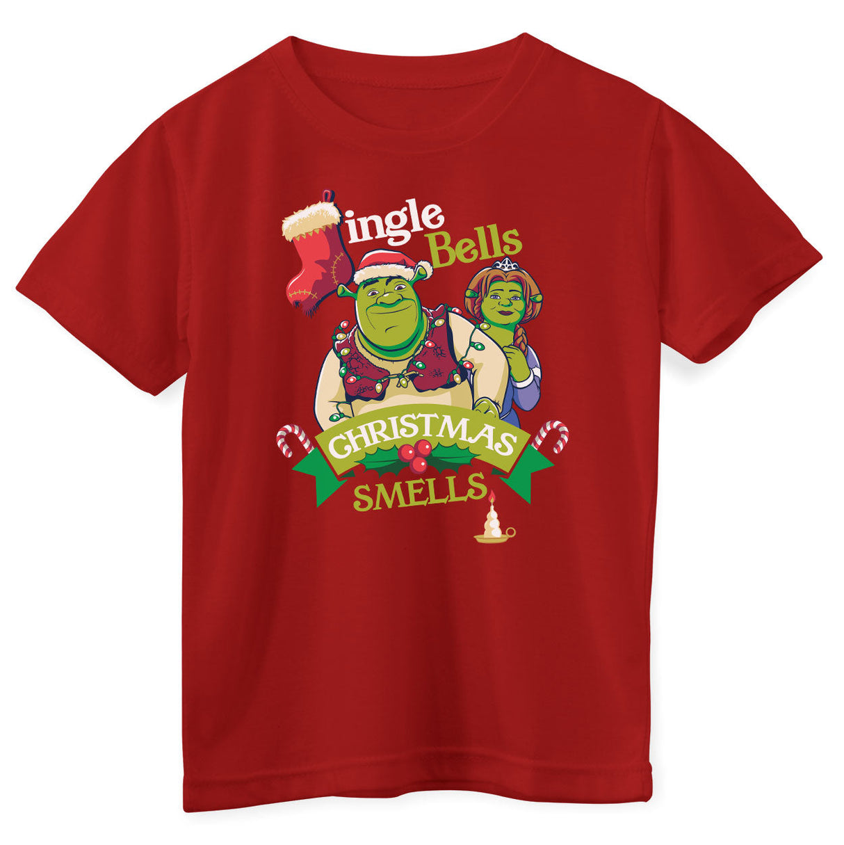 Shrek - Jingle Bells Christmas Smells Kids T-Shirt