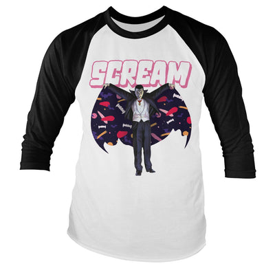 Universal Monsters - Dracula - Scream Baseball Long Sleeve T-Shirt