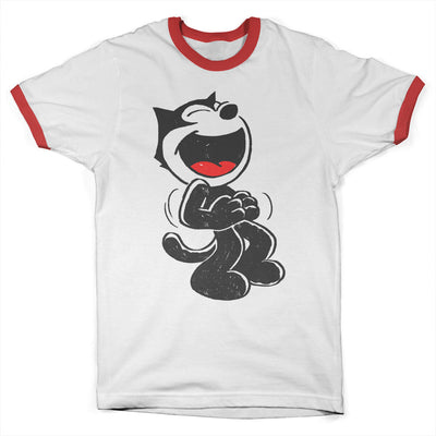 Felix the Cat - Hand Drawn Fe Ringer Mens T-Shirt