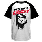 Chucky - Heeere Baseball Mens T-Shirt