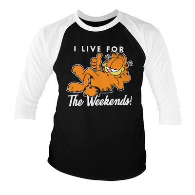 Garfield - Live for The Weekend Baseball Long Sleeve T-Shirt