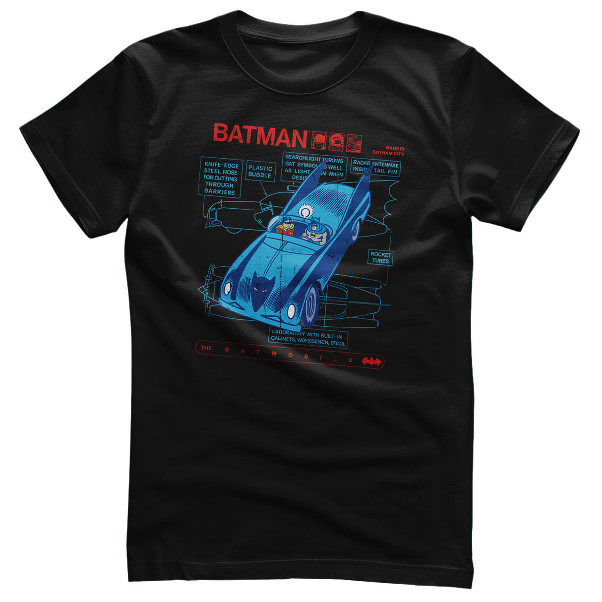 Batman - Retro Batmobile Mens T-Shirt