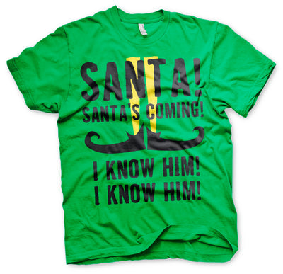 Elf - Santa's Coming Mens T-Shirt