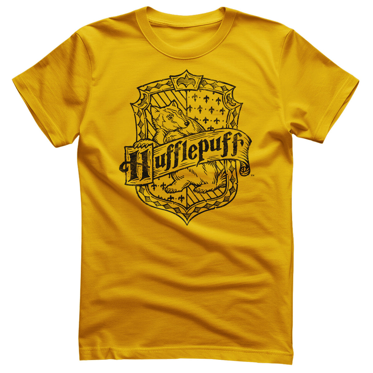 Harry Potter - Hufflepuff Washed Crest Mens T-Shirt