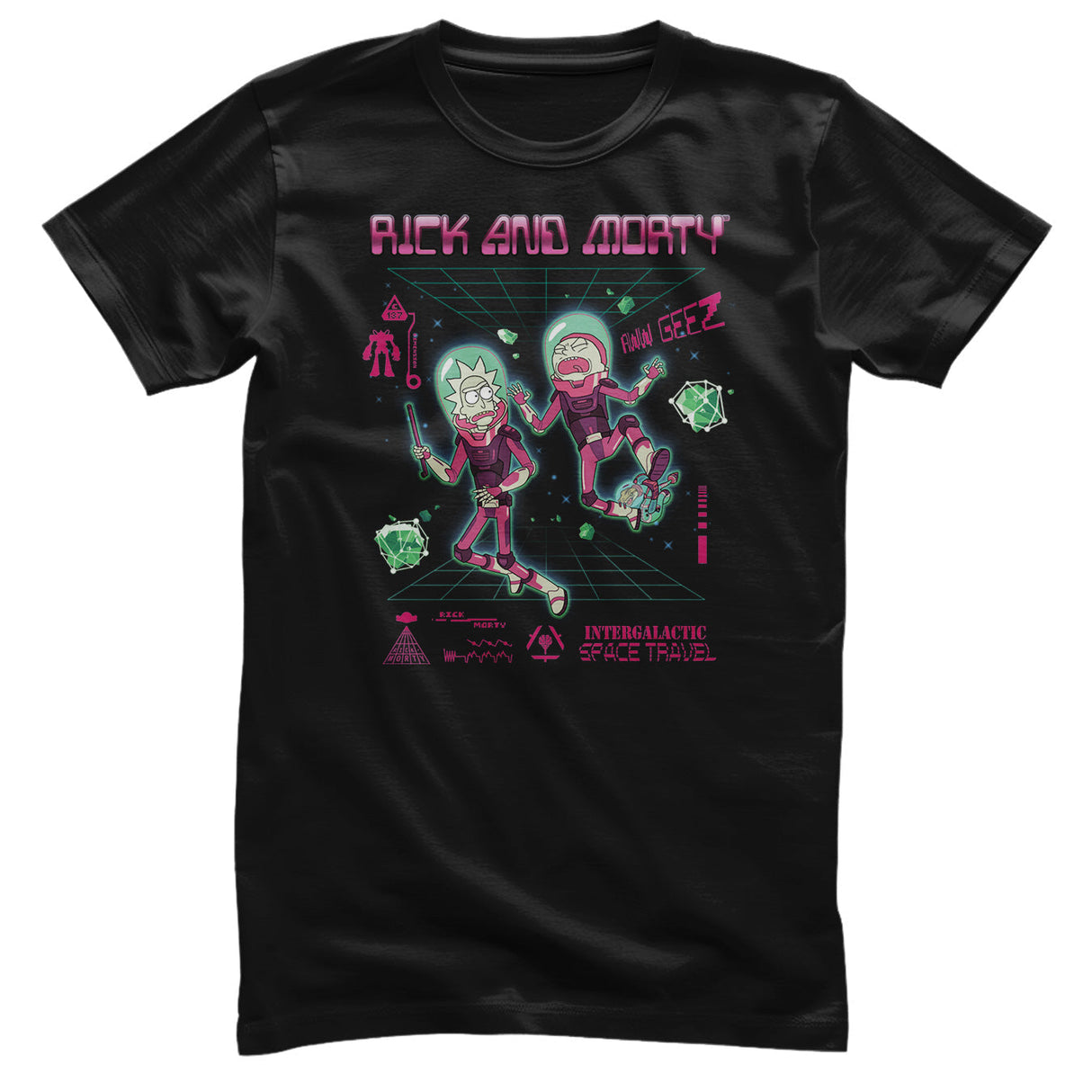 Rick and Morty - Intergalactic Space Travel Mens T-Shirt