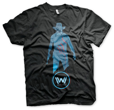 Westworld - Blue Circuit Cowboy Mens T-Shirt