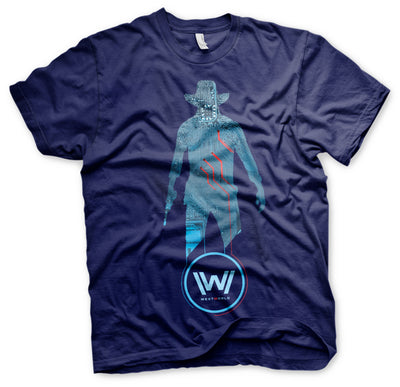 Westworld - Blue Circuit Cowboy Mens T-Shirt