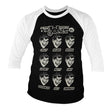 BATMAN Officially Licensed The Many Moods of The Joker Baseball Long Sleeve T-Shirt showcasing Officially Licensed The Many Moods of The Joker Baseball design