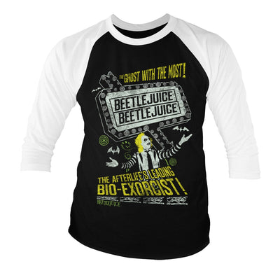 Beetlejuice - The Afterlife's Leading Bio-Exorcist Baseball 3/4 Sleeve T-Shirt