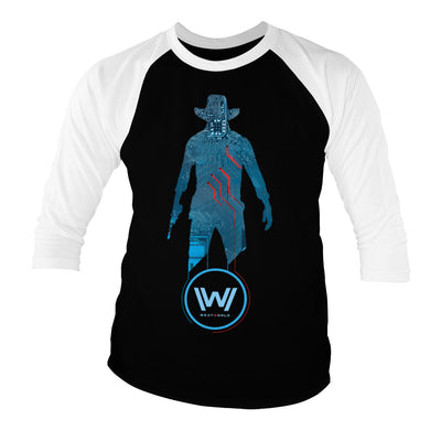 Westworld - Blue Circuit Cowboy Baseball 3/4 Sleeve T-Shirt