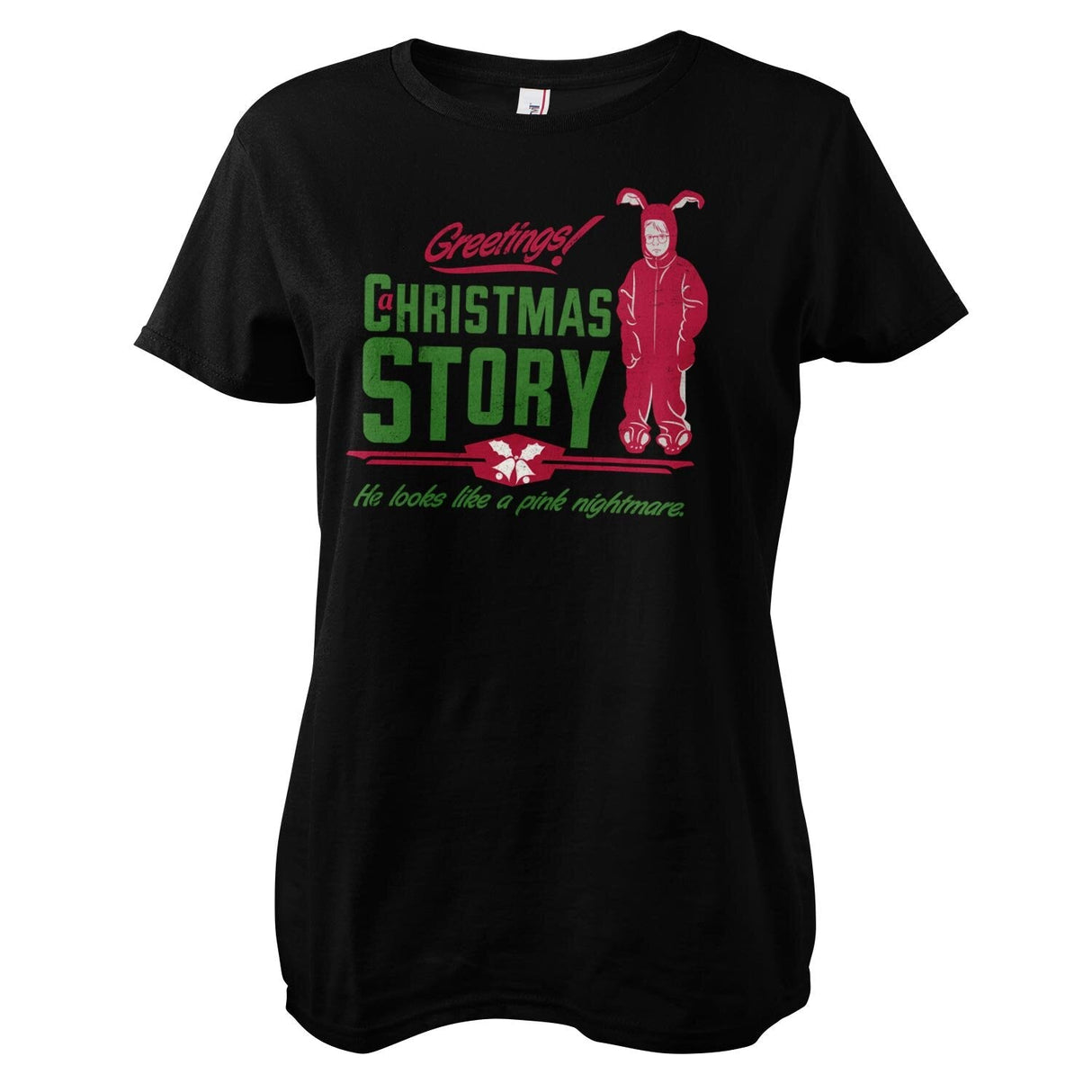 A Christmas Story - Pink Nightmare Girly Tee showcasing - Pink Nightmare design