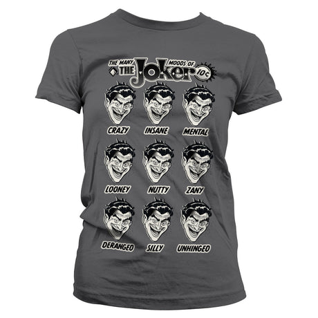 BATMAN Officially Licensed The Many Moods of The Joker Women T-Shirt showcasing Officially Licensed The Many Moods of The Joker Women design