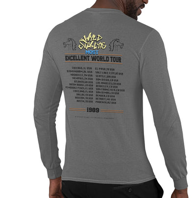 Bill and Ted's Excellent Adventure - WYLD Stallyns Most Excellent World Tour 1989 Rock Logo Long Sleeve T-Shirt