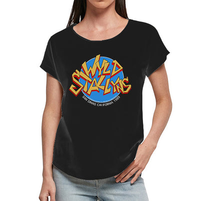 Bill and Ted's Excellent Adventure - WYLD Stallyns Band Blue Logo Women Long Slub T-Shirt