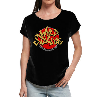 Bill and Ted's Excellent Adventure - WYLD Stallyns Band Red Logo Women Long Slub T-Shirt