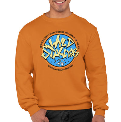 Bill and Ted's Excellent Adventure - WYLD Stallyns Most Excellent World Tour 1989 Rock Logo Sweatshirt