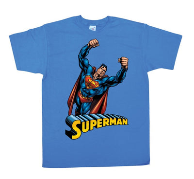 Superman - Flying Mens T-Shirt (Blue)