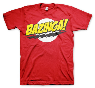 The Big Bang Theory - TBBT Bazinga Super Logo Mens T-Shirt (Red)