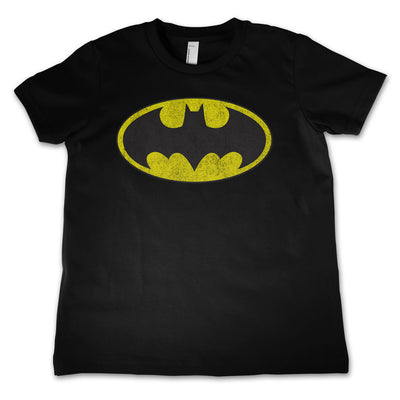 Batman - Distressed Logo Unisex Kids T-Shirt (Black)