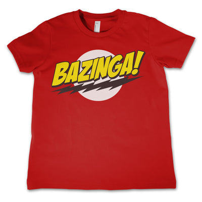 The Big Bang Theory - Bazinga Super Logo Unisex Kids T-Shirt (Red)