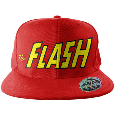 The Flash - Text Logo Embroidered Snapback Cap (Red)