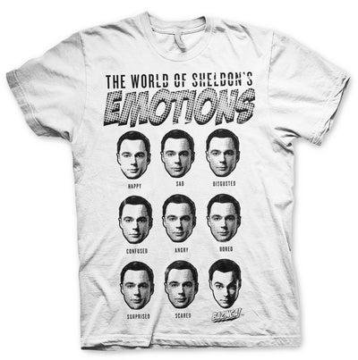 The Big Bang Theory - Sheldons Emotions Mens T-Shirt (White)