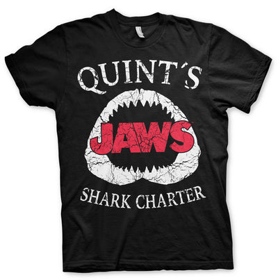 JAWS - Quint´s Shark Charter Mens T-Shirt (Black)