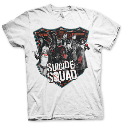 Suicide Squad - Deniable & Expendable Allover Mens T-Shirt (White)