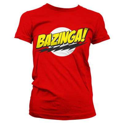 The Big Bang Theory - Bazinga Super Logo Women T-Shirt (Red)
