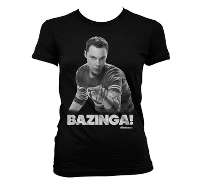 The Big Bang Theory - Sheldon Says BAZINGA! Women T-Shirt (Black)