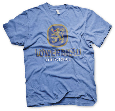 Löwenbräu - Original Logo Mens T-Shirt (Blue-Heather)