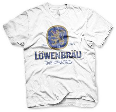 Löwenbräu - Washed Logo Mens T-Shirt (White)