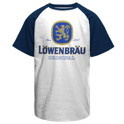 Löwenbräu - Original Logo Baseball Mens T-Shirt (Navy-White)
