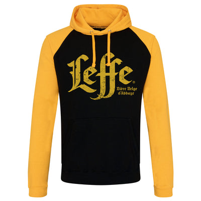 Leffe - Washed Wordmark Baseball Hoodie (Black/Yellow)