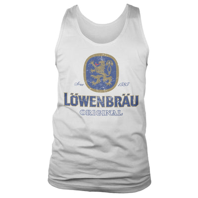 Löwenbräu - Washed Logo Mens Tank Top Vest (White)