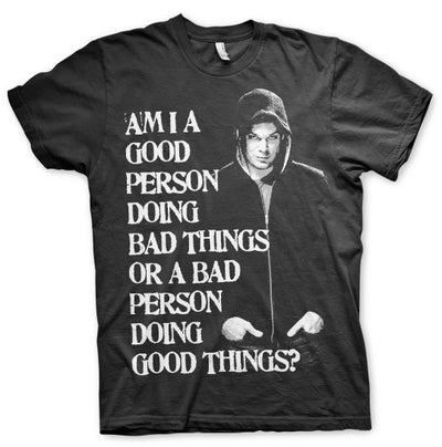 Dexter - A Bad Person Doing Good Things? Mens T-Shirt (Black)