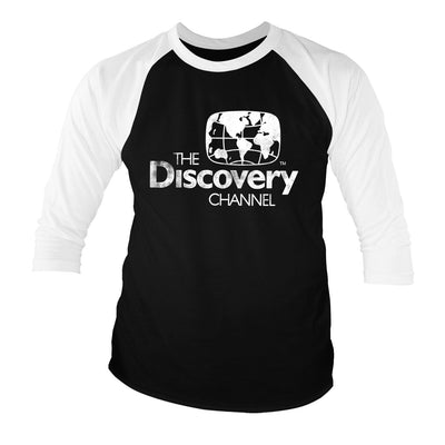 Discovery - Channel Distressed Logo Baseball 3/4 Sleeve T-Shirt